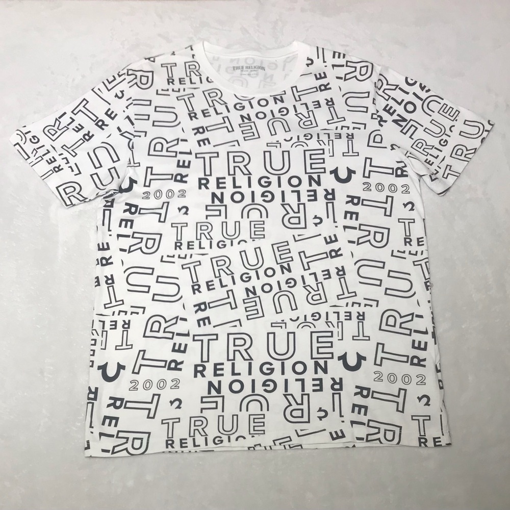 True Religion White Logo Graphic Tee